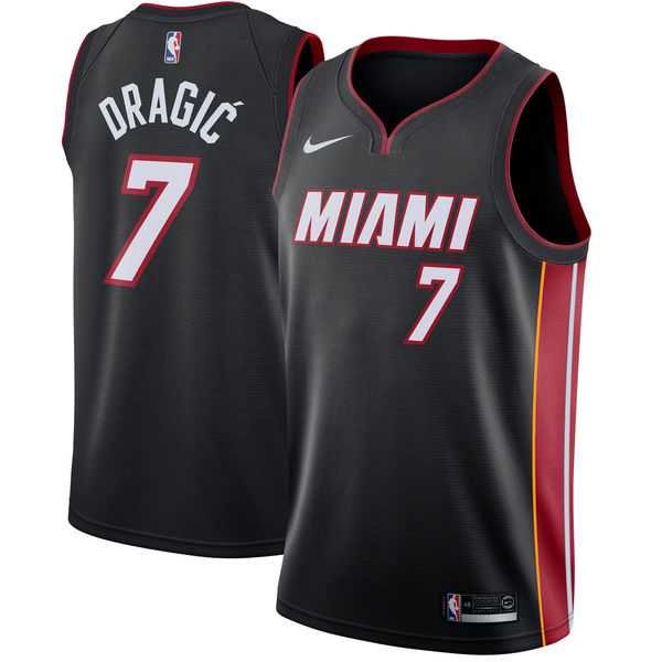 Men's Nike Miami Heat #7 Goran Dragic Black NBA Swingman Icon Edition Jersey
