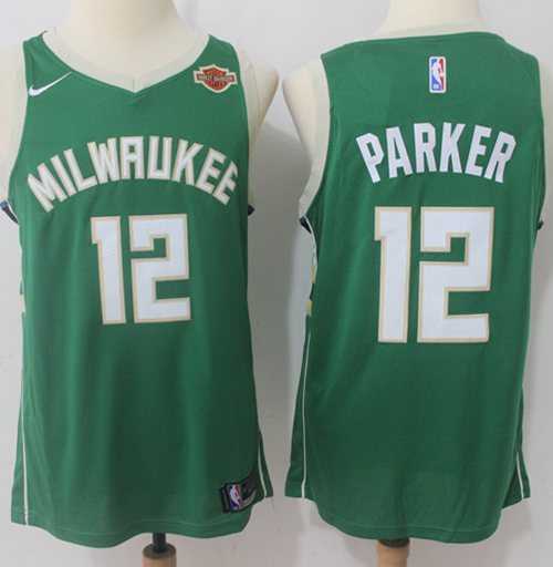 Men's Nike Milwaukee Bucks #12 Jabari Parker Green NBA Swingman Icon Edition Jersey