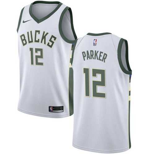 Men's Nike Milwaukee Bucks #12 Jabari Parker White NBA Swingman Association Edition Jersey