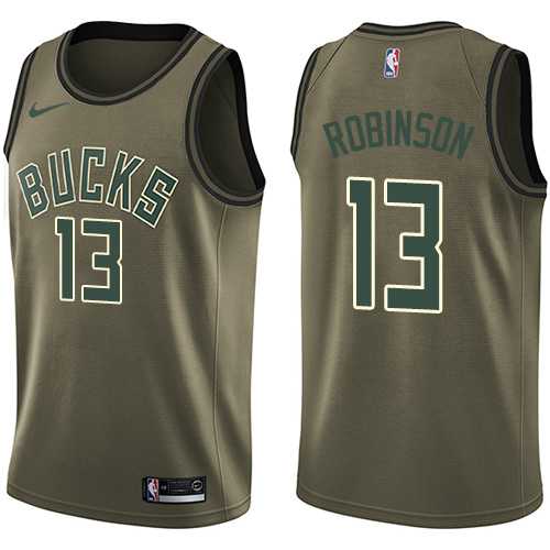 Men's Nike Milwaukee Bucks #13 Glenn Robinson Green Salute to Service NBA Swingman Jersey