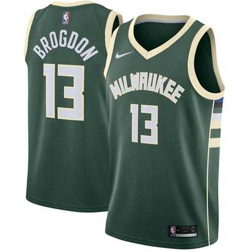 Men's Nike Milwaukee Bucks #13 Malcolm Brogdon Green NBA Swingman Icon Edition Jersey