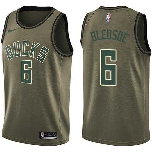Men's Nike Milwaukee Bucks #6 Eric Bledsoe Green Salute to Service NBA Swingman Jersey