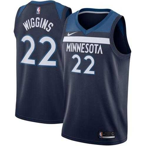 Men's Nike Minnesota Timberwolves #22 Andrew Wiggins Navy Blue Stitched NBA Swingman Jersey