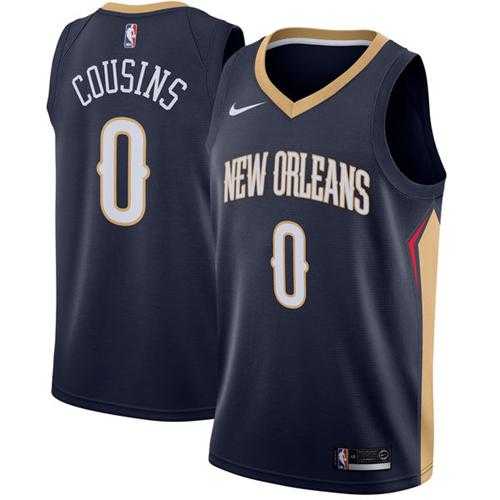 Men's Nike New Orleans Pelicans #0 DeMarcus Cousins Navy Stitched NBA Swingman Jersey