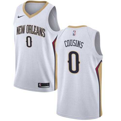Men's Nike New Orleans Pelicans #0 DeMarcus Cousins White NBA Swingman Association Edition Jersey