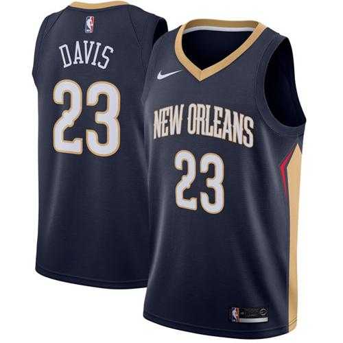Men's Nike New Orleans Pelicans #23 Anthony Davis Navy Stitched NBA Swingman Jersey