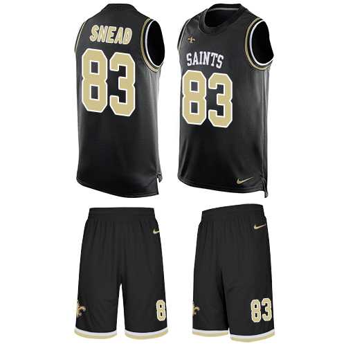 Men's Nike New Orleans Saints #83 Willie Snead Limited Black Tank Top Suit Nike NFL