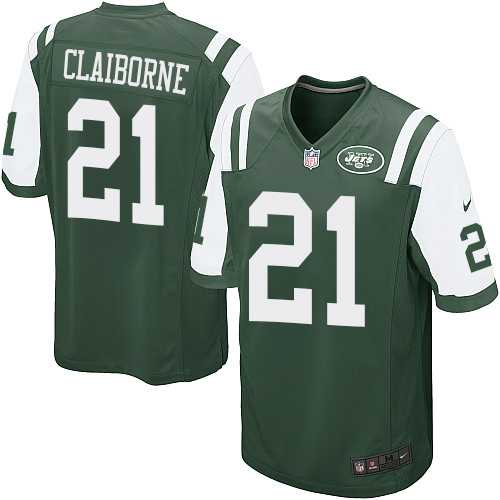 Men's Nike New York Jets #21 Morris Claiborne Game Green Team Color Nike NFL
