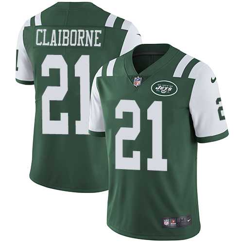 Men's Nike New York Jets #21 Morris Claiborne Green Team Color Vapor Untouchable Limited Player Nike NFL