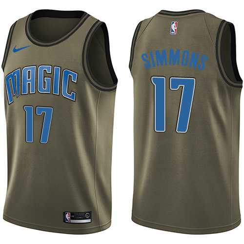 Men's Nike Orlando Magic #17 Jonathon Simmons Green Salute to Service NBA Swingman Jersey