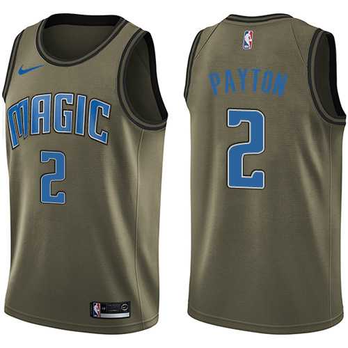 Men's Nike Orlando Magic #2 Elfrid Payton Green Salute to Service NBA Swingman Jersey