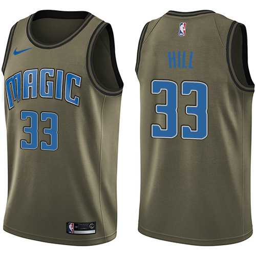 Men's Nike Orlando Magic #33 Grant Hill Green Salute to Service NBA Swingman Jersey