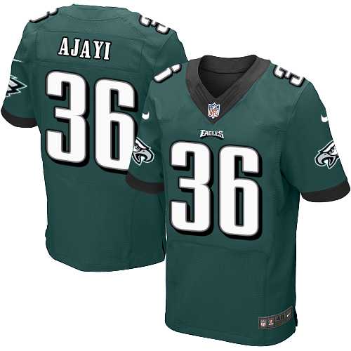 Men's Nike Philadelphia Eagles #36 Jay Ajayi Midnight Green Team Color Stitched NFL New Elite Jersey
