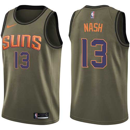 Men's Nike Phoenix Suns #13 Steve Nash Green Salute to Service NBA Swingman Jersey