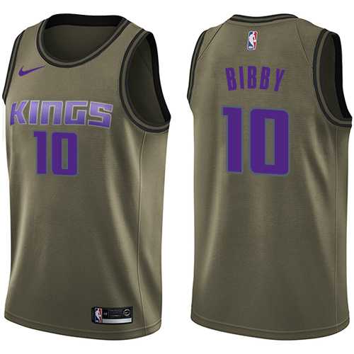 Men's Nike Sacramento Kings #10 Mike Bibby Green Salute to Service NBA Swingman Jersey