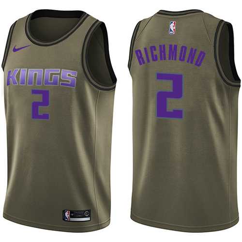 Men's Nike Sacramento Kings #2 Mitch Richmond Green Salute to Service NBA Swingman Jersey