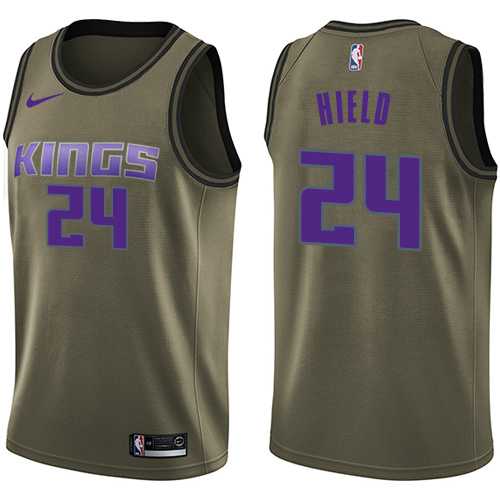 Men's Nike Sacramento Kings #24 Buddy Hield Green Salute to Service NBA Swingman Jersey