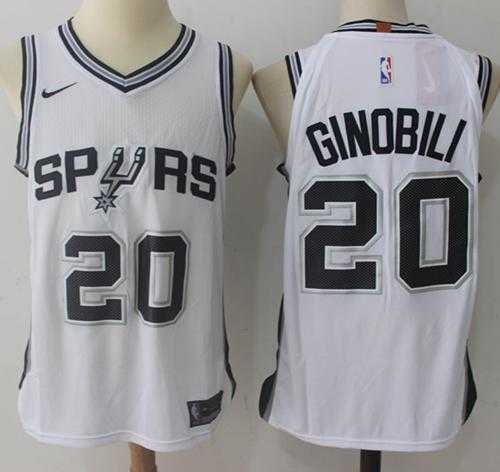 Men's Nike San Antonio Spurs #20 Manu Ginobili White NBA Swingman Association Edition Jersey