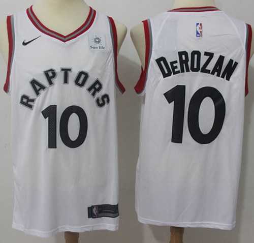 Men's Nike Toronto Raptors #10 DeMar DeRozan White Association Edition NBA Swingman Jersey