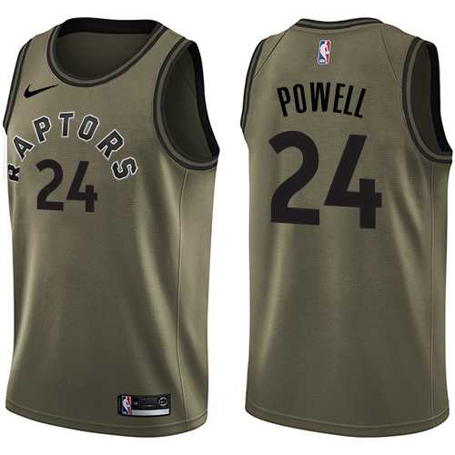 Men's Nike Toronto Raptors #24 Norman Powell Green Salute to Service NBA Swingman Jersey