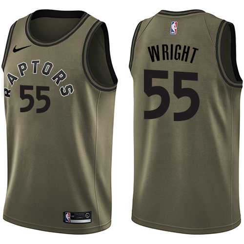 Men's Nike Toronto Raptors #55 Delon Wright Green Salute to Service NBA Swingman Jersey