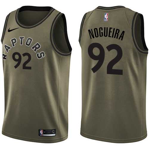 Men's Nike Toronto Raptors #92 Lucas Nogueira Green Salute to Service NBA Swingman Jersey