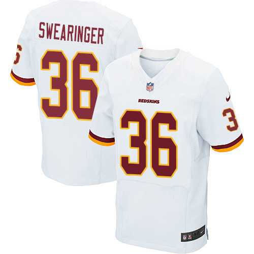 Men's Nike Washington Redskins #36 D.J. Swearinger Elite White Road NFL Jersey