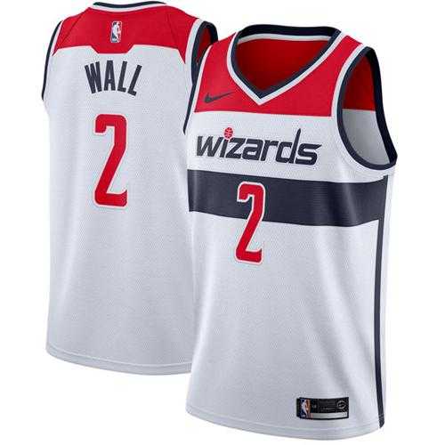 Men's Nike Washington Wizards #2 John Wall White NBA Swingman Jersey