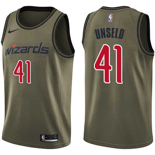 Men's Nike Washington Wizards #41 Wes Unseld Green Salute to Service NBA Swingman Jersey