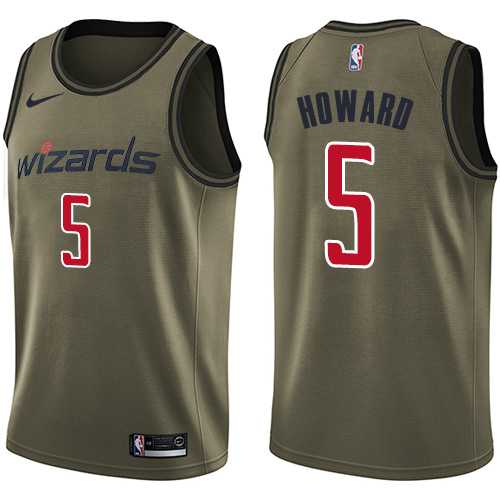 Men's Nike Washington Wizards #5 Juwan Howard Green Salute to Service NBA Swingman Jersey