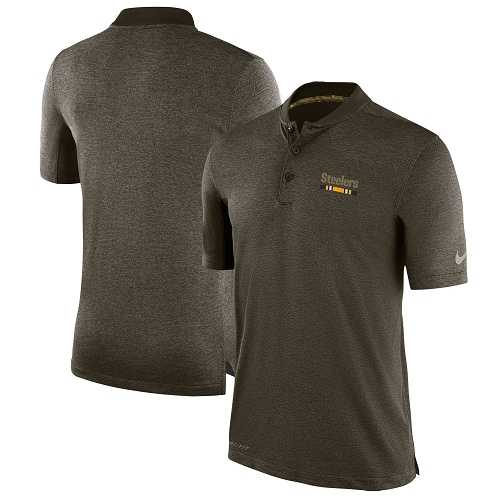 Men's Pittsburgh Steelers Nike Olive Salute to Service Sideline Polo T-Shirt