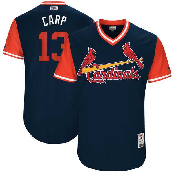 Men's St. Louis Cardinals #13 Matt Carpenter Carp Majestic Navy 2017 Little League World Series Players Weekend Jersey