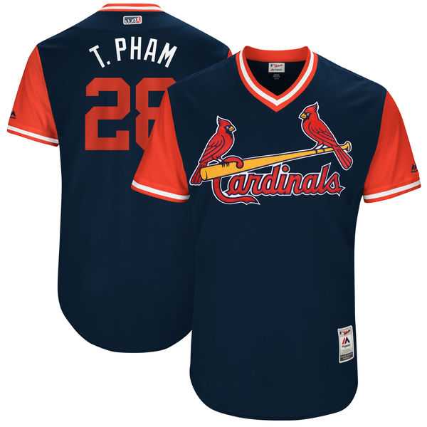 Men's St. Louis Cardinals #28 Tommy Pham T. Pham Majestic Navy 2017 Little League World Series Players Weekend Jersey