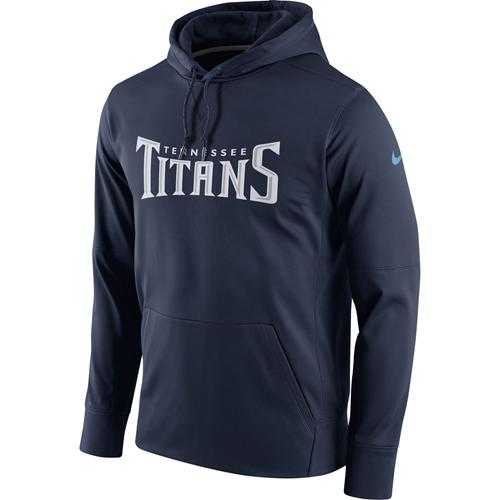 Men's Tennessee Titans Nike Navy Circuit Wordmark Essential Performance Pullover Hoodie