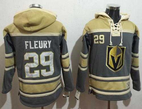 Men's Vegas Golden Knights #29 Marc-Andre Fleury Grey Sawyer Hooded NHL Sweatshirt