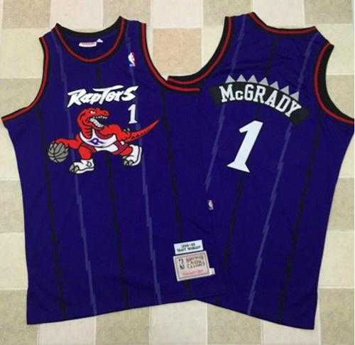 Mitchell And Ness Toronto Raptors #1 Tracy Mcgrady Purple Throwback Stitched NBA