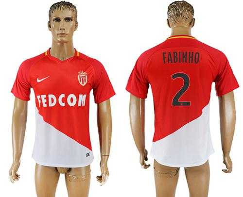 Monaco #2 Fabinho Home Soccer Club Jersey