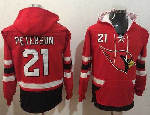 Nike Arizona Cardinals #21 Patrick Peterson Red Black Name & Number Pullover NFL Hoodie