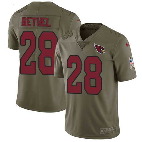 Nike Arizona Cardinals #28 Justin Bethel Olive Men's Stitched NFL Limited 2017 Salute to Service Jersey