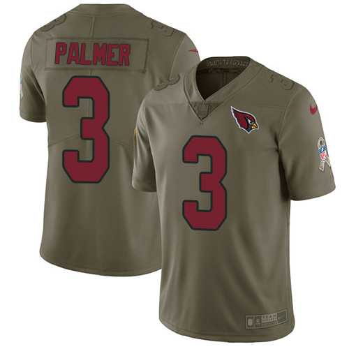 Nike Arizona Cardinals #3 Carson Palmer Olive Men's Stitched NFL Limited 2017 Salute to Service Jersey