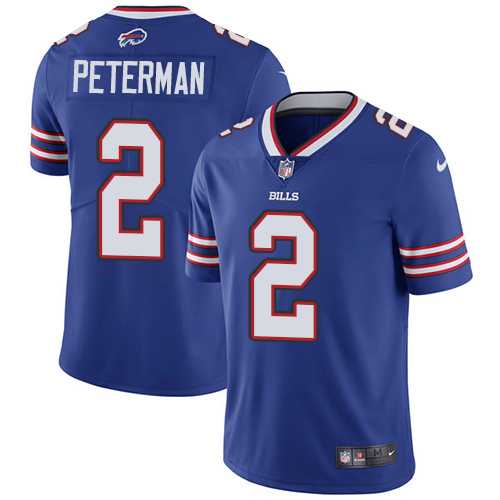 Nike Buffalo Bills #2 Nathan Peterman Royal Blue Team Color Men's Stitched NFL Vapor Untouchable Limited Jersey