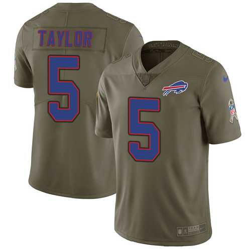 Nike Buffalo Bills #5 Tyrod Taylor Olive Men's Stitched NFL Limited 2017 Salute To Service Jersey