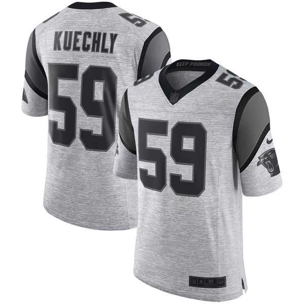 Nike Carolina Panthers #59 Luke Kuechly Gray Men's Stitched NFL Limited Gridiron Gray II Jersey