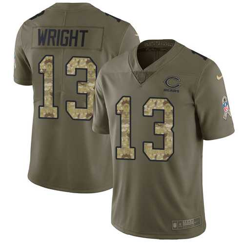 Nike Chicago Bears #13 Kendall Wright Olive Camo Men's Stitched NFL Limited 2017 Salute To Service Jersey