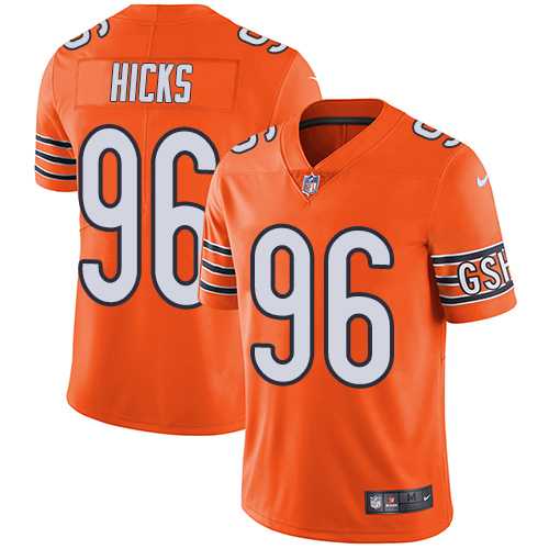 Nike Chicago Bears #96 Akiem Hicks Orange Men's Stitched NFL Limited Rush Jersey