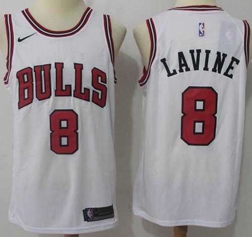 Nike Chicago Bulls #8 Zach LaVine White NBA Swingman Jersey