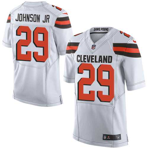 Nike Cleveland Browns #29 Duke Johnson Jr White Men's Stitched NFL New Elite Jersey