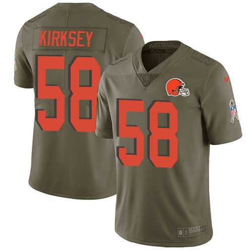 Nike Cleveland Browns #58 Christian Kirksey Olive Men's Stitched NFL Limited 2017 Salute To Service Jersey