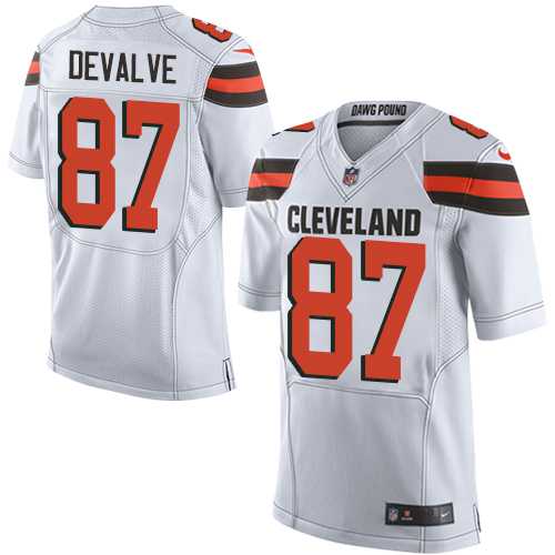 Nike Cleveland Browns #87 Seth DeValve White Men's Stitched NFL New Elite Jersey