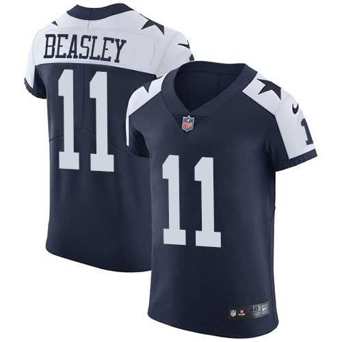 Nike Dallas Cowboys #11 Cole Beasley Navy Blue Thanksgiving Men's Stitched NFL Vapor Untouchable Throwback Elite Jersey
